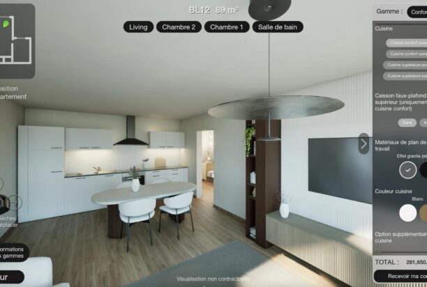 Expérience immersive configurateur appartement 3D personnalisation